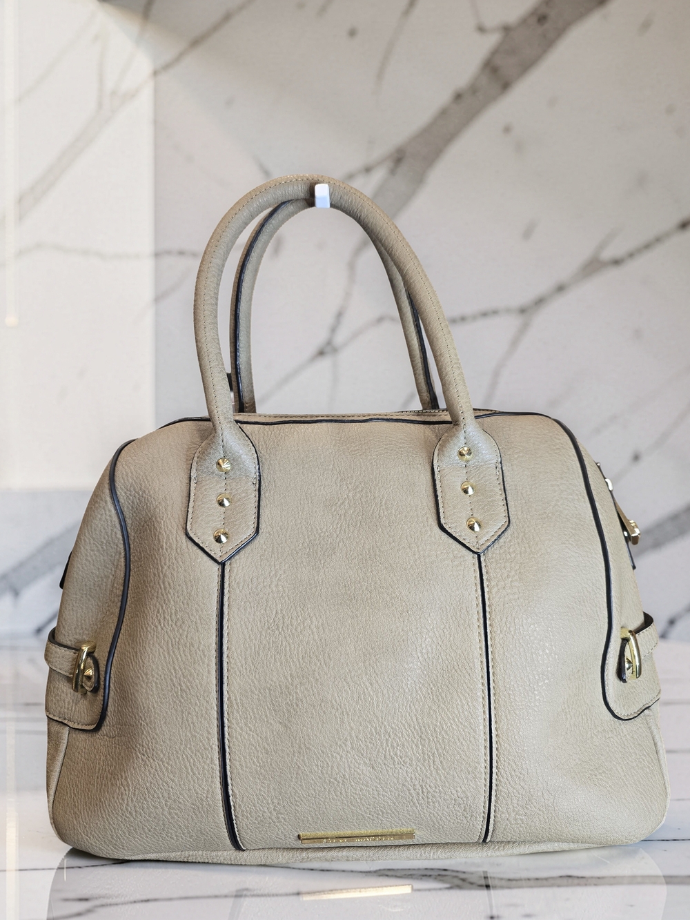 Steve Madden Textured Satchel Top Handle Bowler Bag